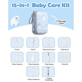 Lictin Baby Grooming and Health Kit, Safety Care Set, Newborn Nursery Health Care Set with Hair Brush,Comb,Nail Clippers and More for Newborn Infant Toddlers Baby