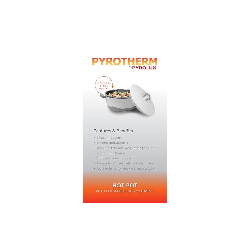 Pyrolux Pyrotherm Food Warmer White, 2 Litre,Grey