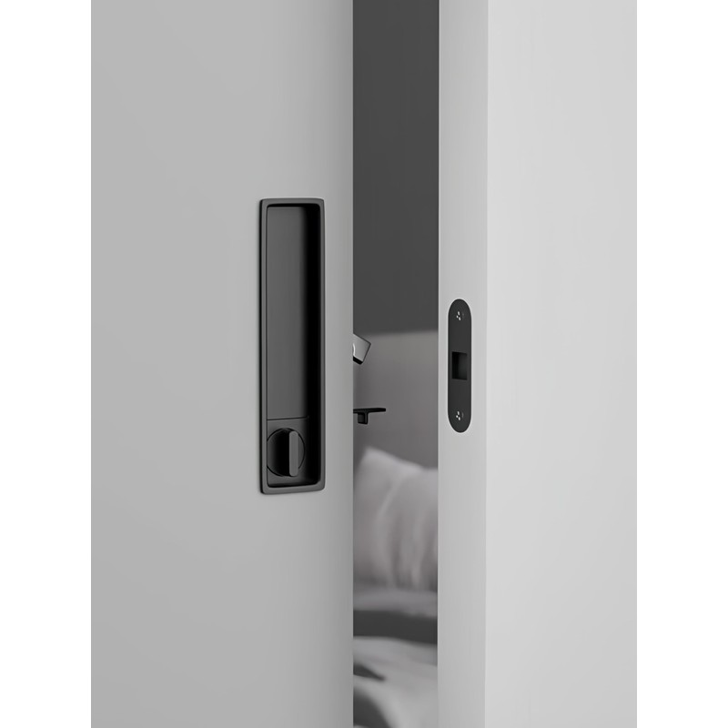 Hoconnie Pocket Door Handle Lock with Edge Pull, Privacy Sliding