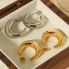 KASFREE Stainless Steel Hoop Earrings for Women Hypoallergenic Stud Hoop
