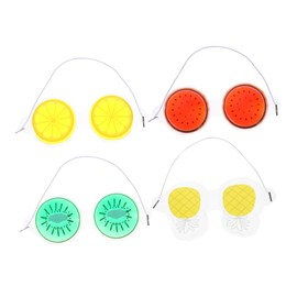 LALAFINA 12pcs Gel Fruit Eye Masks for Boys and Girls Portable Cooling Eye Pads Cartoon Design Relieve Puffiness and Dark Circles for Home Use Safe and Comfortable