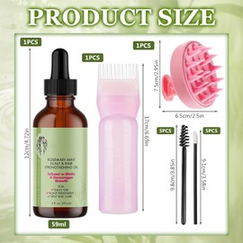 59ml Rosmarinöl Bio Haare Set mit Kopfhaut Massagebürste&Haarwerkzeuge Applikator Ätherisches Rosemary Oil Haarwachstum Haaröl Rosemary Essential Oil Für Pflegt die Kopfhaut und Reduziert Haarausfall