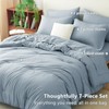 CozyLux King Size Comforter Set Grayish Blue, 7 Pieces Bed