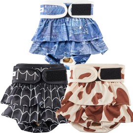 Reusable Dog Diapers Female Washable, Premium Doggie Diapers for Female Dogs, Pack of 3, Highly Absorbent Extra Large Female Dog Diapers for Heat, Incontinence and Puppy Training(XL)