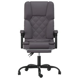 CHARMMA Massage Reclining Office Chair Gray Faux Leather-5703