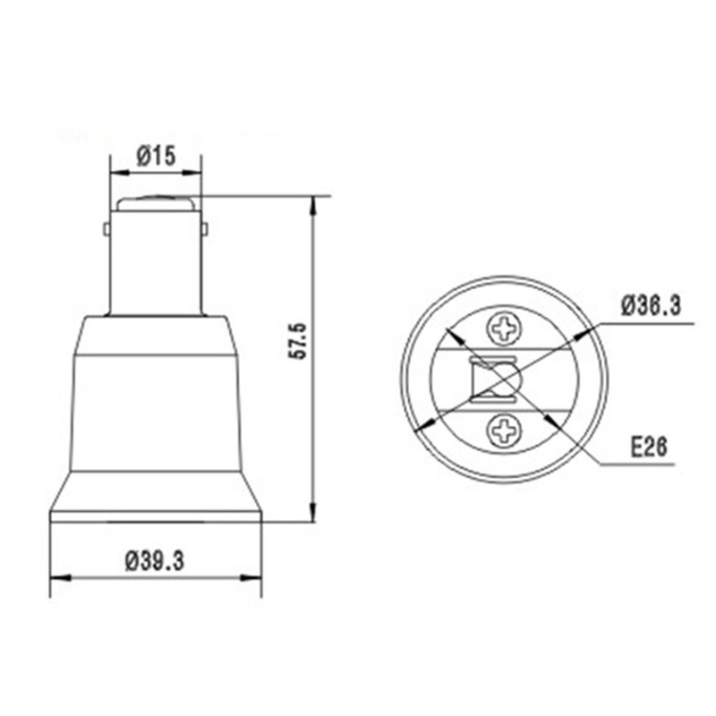 E-Simpo 6pcs BA15D to E26/E27 Light Socket Adapter BA15D Light