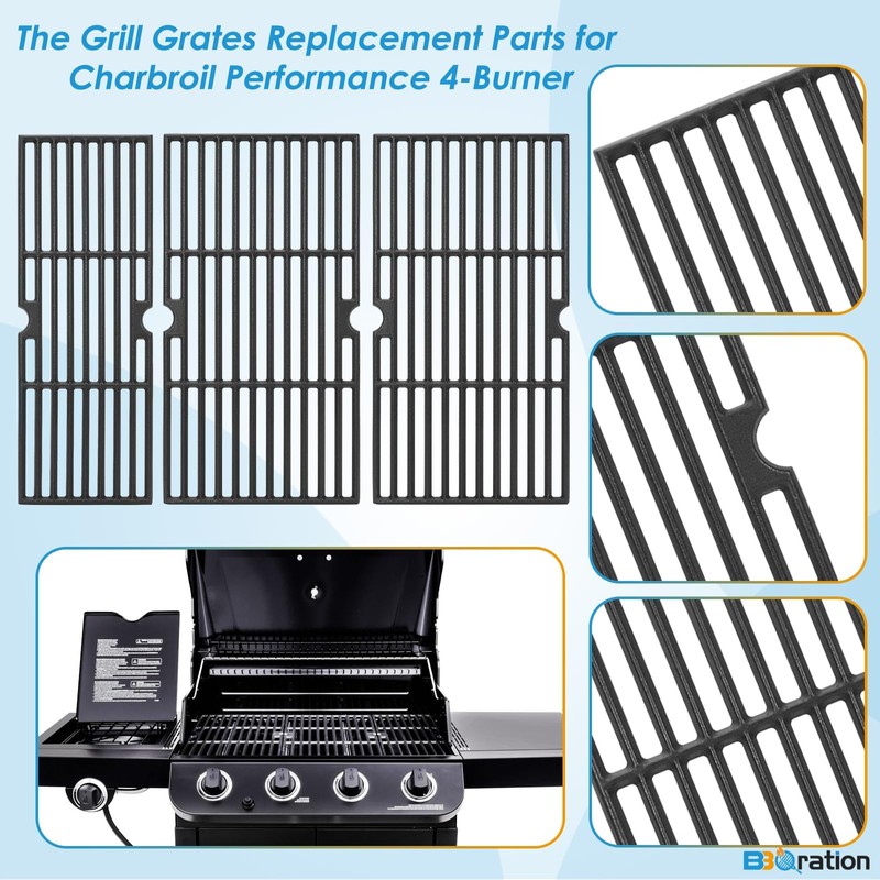 BBQration 18" Grill Replacement Grate for Charbroil Performance 4-Burner Grill