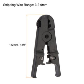 sourcing map Coaxial Cable Stripper Cutter Tool, 3.2-9.0mm for Stripping Round (STP & UTP) and Flat Ethernet TV Telephone Cables, Black
