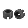 sourcing map M22x1.5mm Hexagon Slotted Nut, Grade 4.8 Carbon Steel