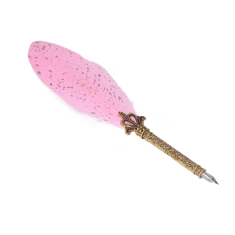 Quill Pen Set Retro Elegant Exquisite Pattern Smoothing Writing Feather