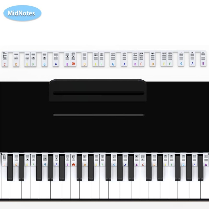 Piano Key Stickers for 88-Key Keyboard, Removable Silicone Labels with