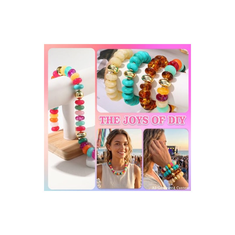 FIRAZIO 100pcs Chunky Beads Bulk 18mm Acrylic Abacus Resin Bead