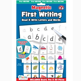 Magnetic First Writing by Fiesta Crafts - Magnetic Letters and Pictures For Faster Learning - Overwrite letters on the Magnetic Board - Make Words and Sentences - Fun and Educational