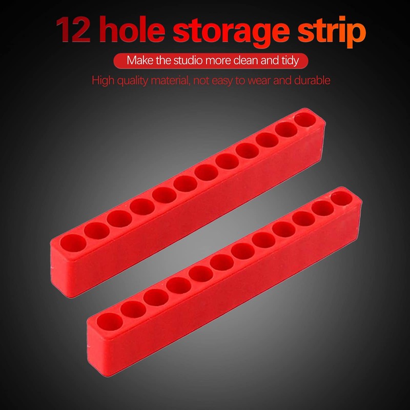 Telituny 12 Hole bit Holder, red 5 Pieces 12 Hole
