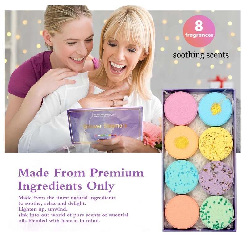 8-Pack Pure Essential Oil Shower Steamers | Aromatherapy for Stress