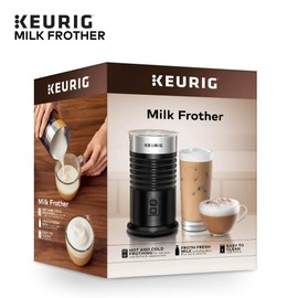 Keurig Standalone Frother Works Non-Dairy Milk, Hot and Cold Frothing, 6 Oz, Black