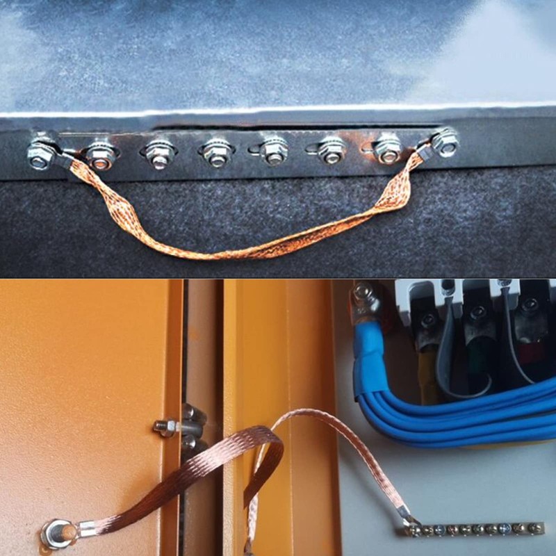 BuyUneed Braided Ground Straps Copper Automotive Grounding Wire Connection 1/4"