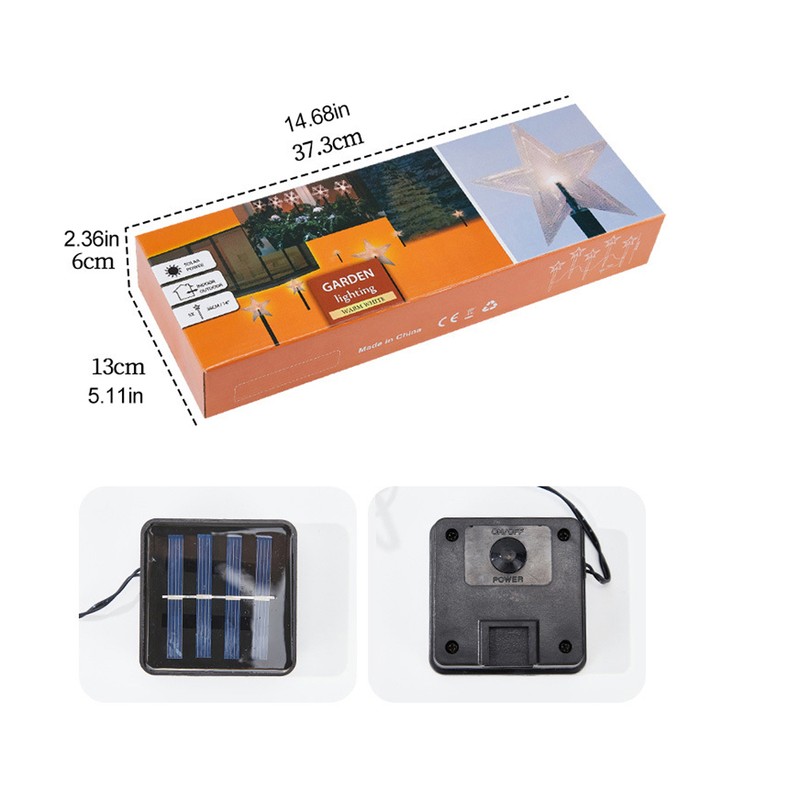 Solar Christmas Star Lights Outdoor Energy Saving Waterproof Solar Powered