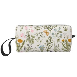 OLUSENMO Vintage Botanical Butterfly Makeup Bag Compact & Durable Travel Organizer Oxford Fabric Impact-Resistant Multi-Purpose Storage Perfect for Travel, Gym, Daily Use