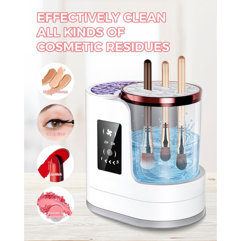 Electric Makeup Brush Cleaner Machine with Automatic Cleaning and Drying