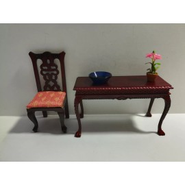 Unbranded Dollhouse Miniature Serving Bowl Cobalt Blue Glass Decorative 1:12 Scale