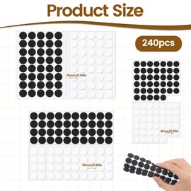 240 Pcs Mini Foam Felt Pads, Small Felt Furniture Pads 3/8 Inches Self Stick Pad Furniture Pad Self Adhesive EVA Foam Dot Circles for Cabinet Doors Desks Drawers Floor