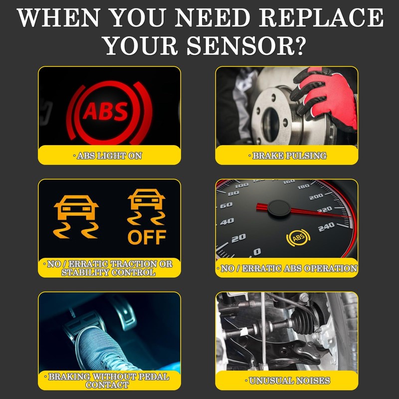 4 Pcs Ensun ABS Speed Sensor Front Rear Left Right