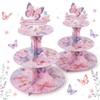 ArtSocket 2pc 3-Tier Butterfly Cupcake Stand Birthday Decoration