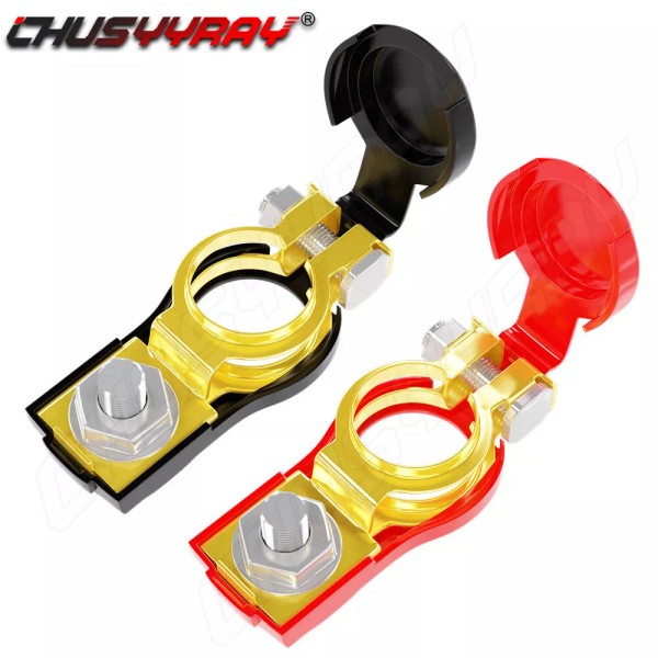 CHUSYYRAY Battery Terminal Top Post Connector Clamp Clips Universal Iron