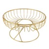 Round Fruit Basket Large Capacity Hollow Metal Fruit Bowl Stand