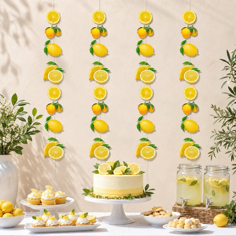 Lemon Party Garland Banner - Tropical Bird Decoration ﻿