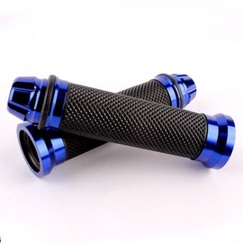 Evomosa Motorcycle Grips, Universal Motorcycle Grips, Aluminum Handlebar Ends 0.9 inches (22.2 mm), CNC Hand Grip, Left and Right Set, Blue