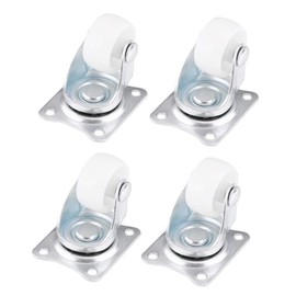 MAGT Swivel Castors with Swivel Castors, 4 Pack Universal Caster Wheels 1" Castors White Castor Wheel for Furniture Trolley Chairs