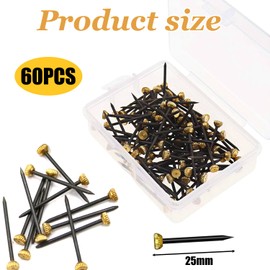 60PCS Picture Nails - Picture Nails for Walls, Durable Nails for Hanging Pictures, Decorative Nails for Home & Office Wall Mounting