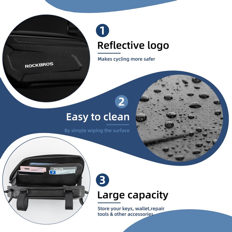 ROCKBROS Triangle Side Bag - EVA Hard Shell Motorcycle Storage