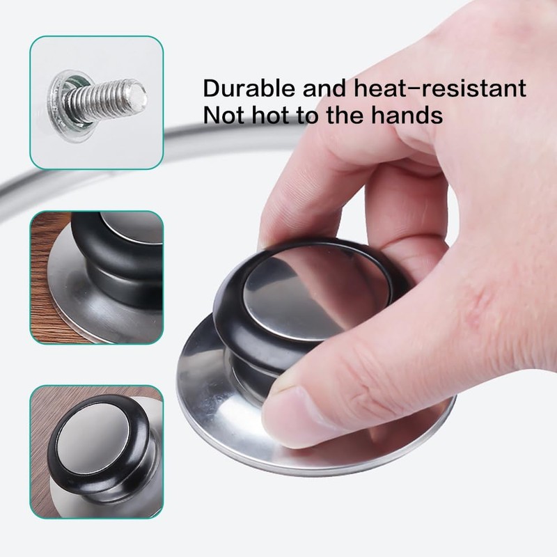 Visxcnu 2 x Handle for Pan Lids, Universal Replacement Handle