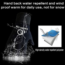 FINGER TEN Children's Winter Gloves (2 - 15 Years) Light for Boys, Girls’ Cycling / Running / Football / Gloves, Outdoor Sports, Touch Screen, Warm, Windproof, Non-Slip Pair, S, M, L, XL, black, xl