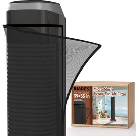 BJADE'S - Malla de filtro de aire para ventilador de torre, 39 x 55 pulgadas, lavable, cortable, ajuste universal para ventiladores de torre o cualquier otro ventilador más pequeño, diseñado para