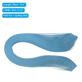 PATIKIL 600pcs Quilling Strips Paper 1/8"(3mm) 39cm Origami Paper Quilling Strip for Art DIY Hand Craft Christmas, Aquamarine Blue