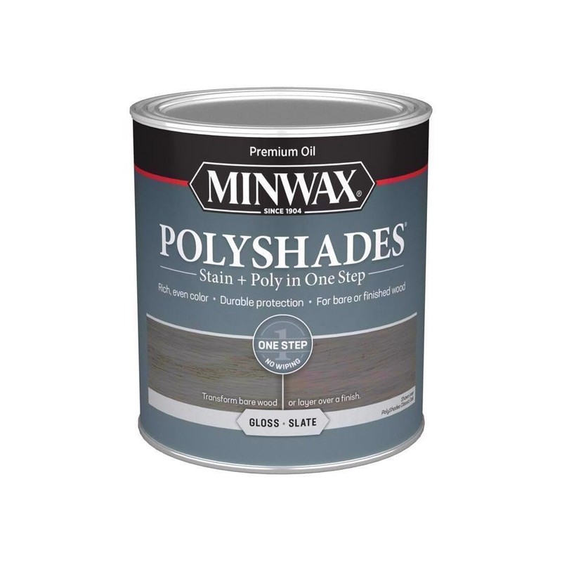 Minwax PolyShades Semi-Transparent Gloss Slate Oil-Based Stain/Polyurethane Finish 1 qt