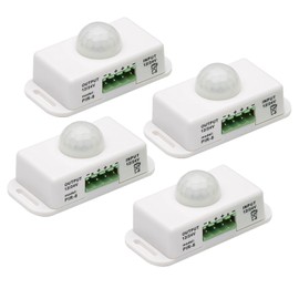 Heemol Mini Motion Sensor DC 12 V 6 A Automatic Infrared Sensor Switch with Motion Sensor White 4 Pieces