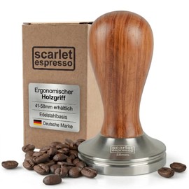 Scarlet Espresso | "Classic" Tamper, Stylish Espresso Stamp with Ergonomic Fine Wood Handle, for the Perfect Espresso, Barista Tool, 54 mm, rosewood
