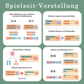 Dr. MUYA Montessori Toy 2 3 4 5 6, Montessori Toy from 3 Years, Educational Games from 5 Years, Learning Calculation, Wooden Toy, Educational Games from 4 Years, Educational Toy, Gift 2-6 Children, Boys, Girls