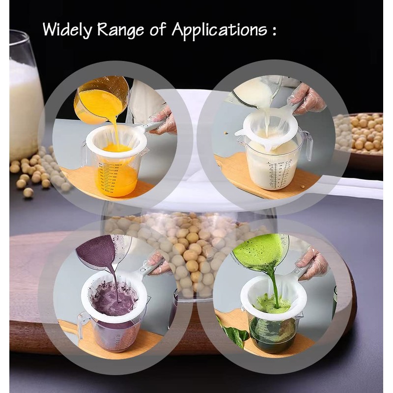 Nylon Ultra-Fine Mesh Strainer, Mesh Plastic Tea Strainer with Hole