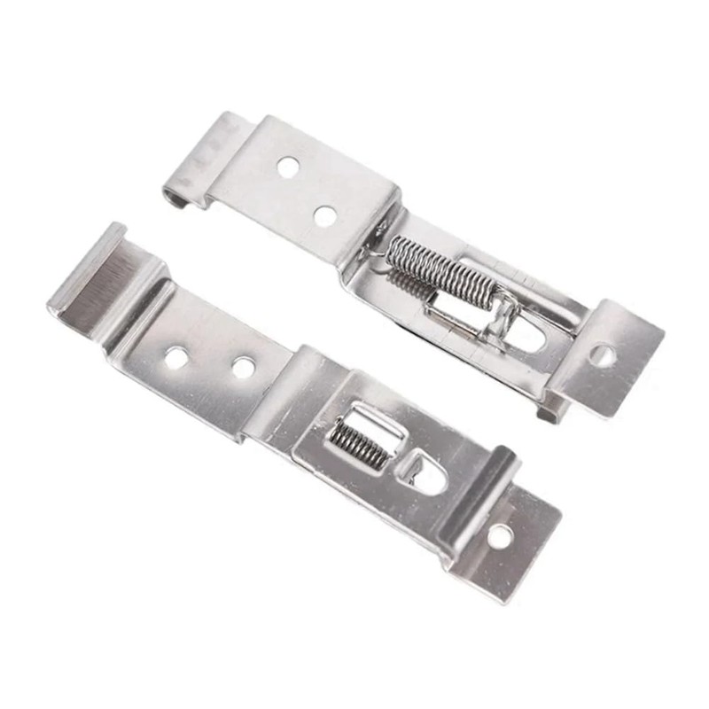 4-Piece Trailer License Plate Holder Clips - Stainless Steel, Spring