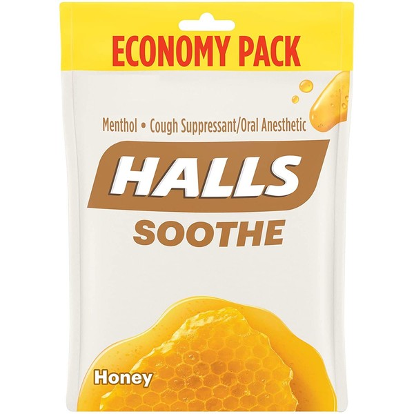 Halls Soothe Honey Vanilla Flavor Cough Drops, Economy Pack, 12 Bags (960 Total Drops)