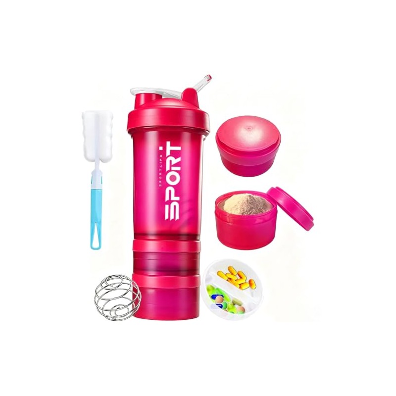 650ML/22OZ Botella para Proteina de Coctelera, JASUVII Protein Shaker con