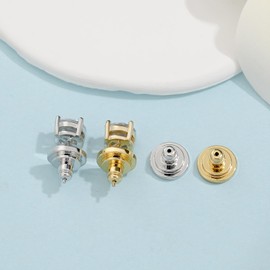 Earring Backs for Droopy Ears, JIACHARMED Big Earring Lifters Supports Backs for Studs Heavy Earrings Large Locking Earring Backings Replacement 4pcs Backstop Secure Comfortble Stopper,Mixed Color