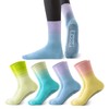 Fiohiros 4 Pairs Pilates Socks Seamless Design for Yoga, Pilates