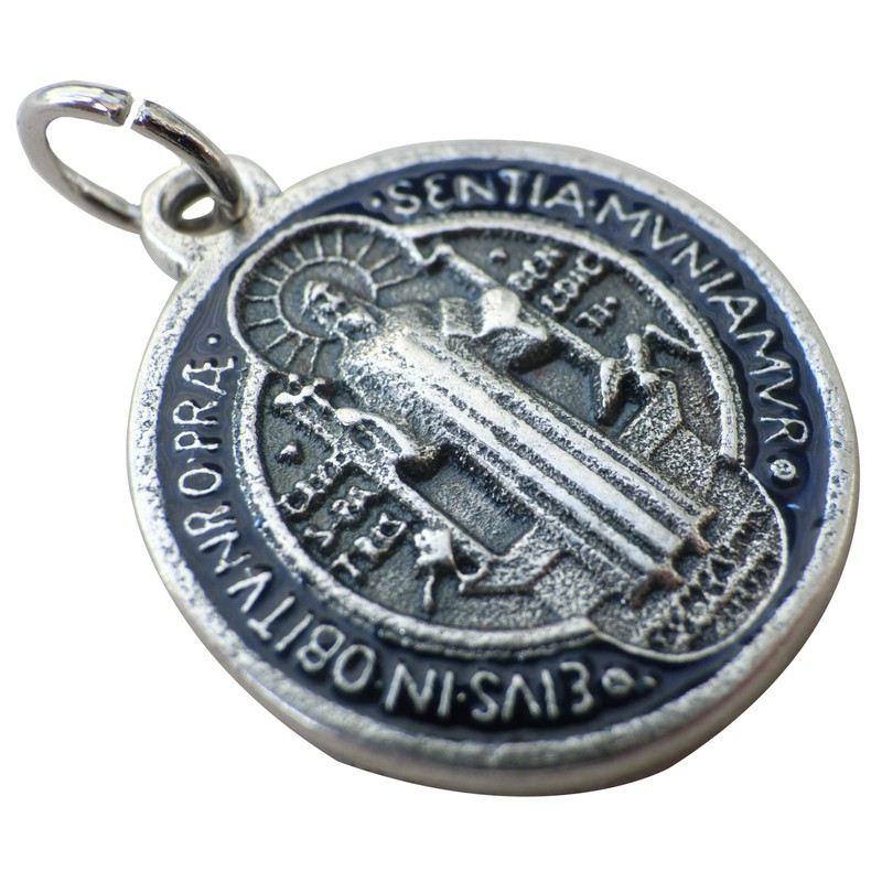 GTBITALY 60.048.31 Medal of Saint Benedict Silver Enamel Size 2